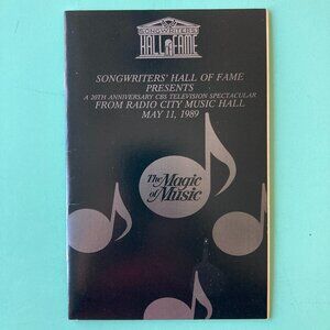 Melissa Manchester Signed Playbill The Magic of Music SONGWRITERS' HALL OF FAME